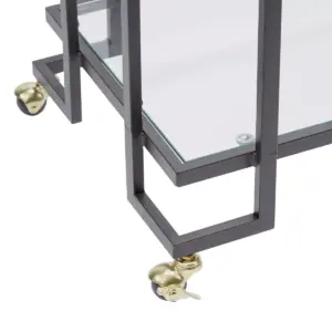 Welland 2 Tier Rectangular Serving Cart Gold - Silverwood