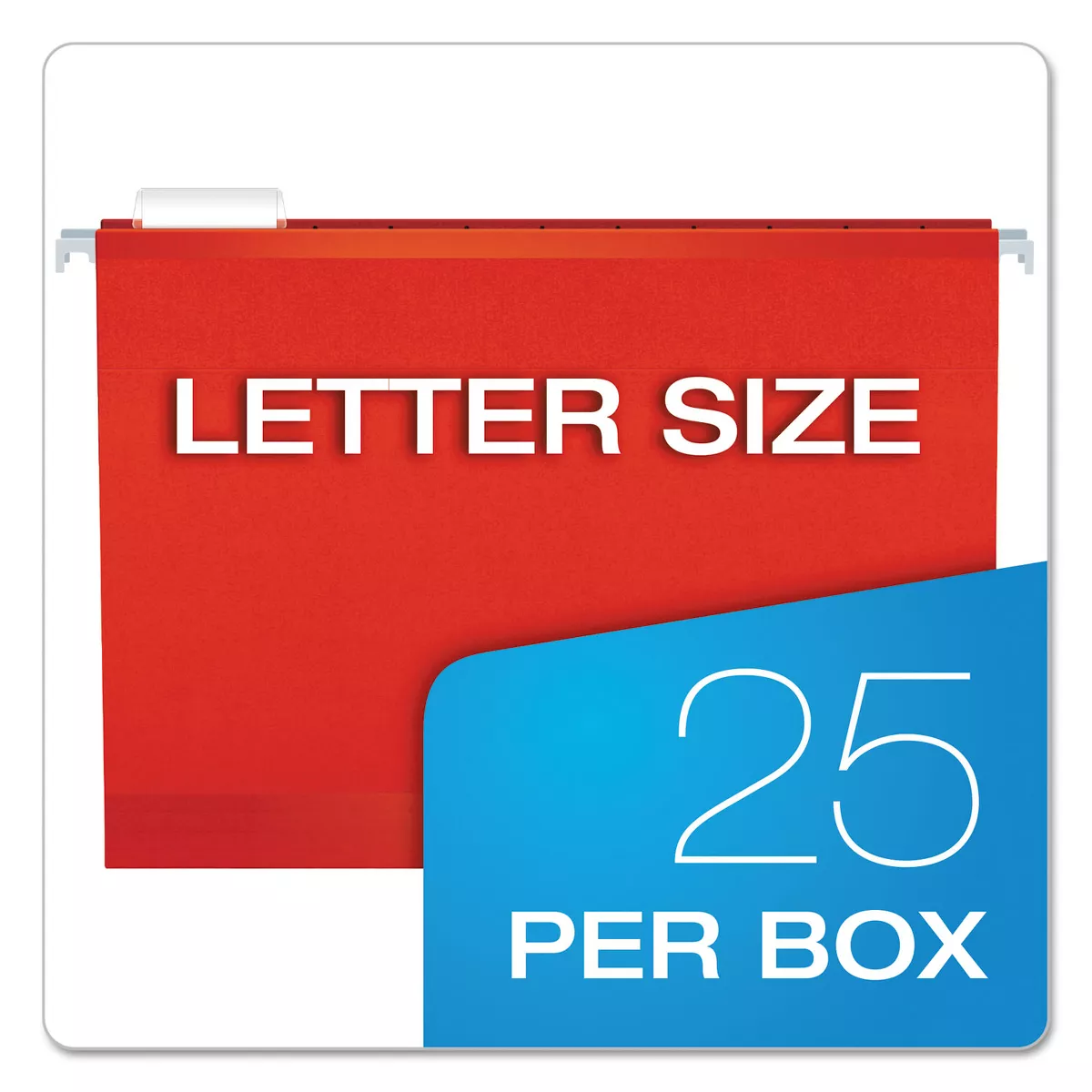 Pendaflex Reinforced Hanging Folders 1/5 Tab Letter Red 25/Box 415215RED