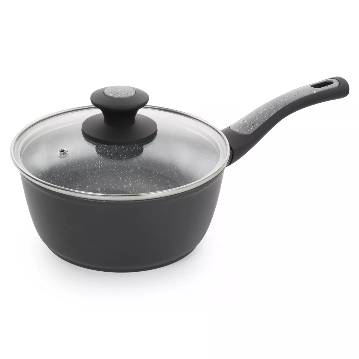 Oster 10 Piece Non-Stick Aluminum Cookware Set in Black and Grey Speckle