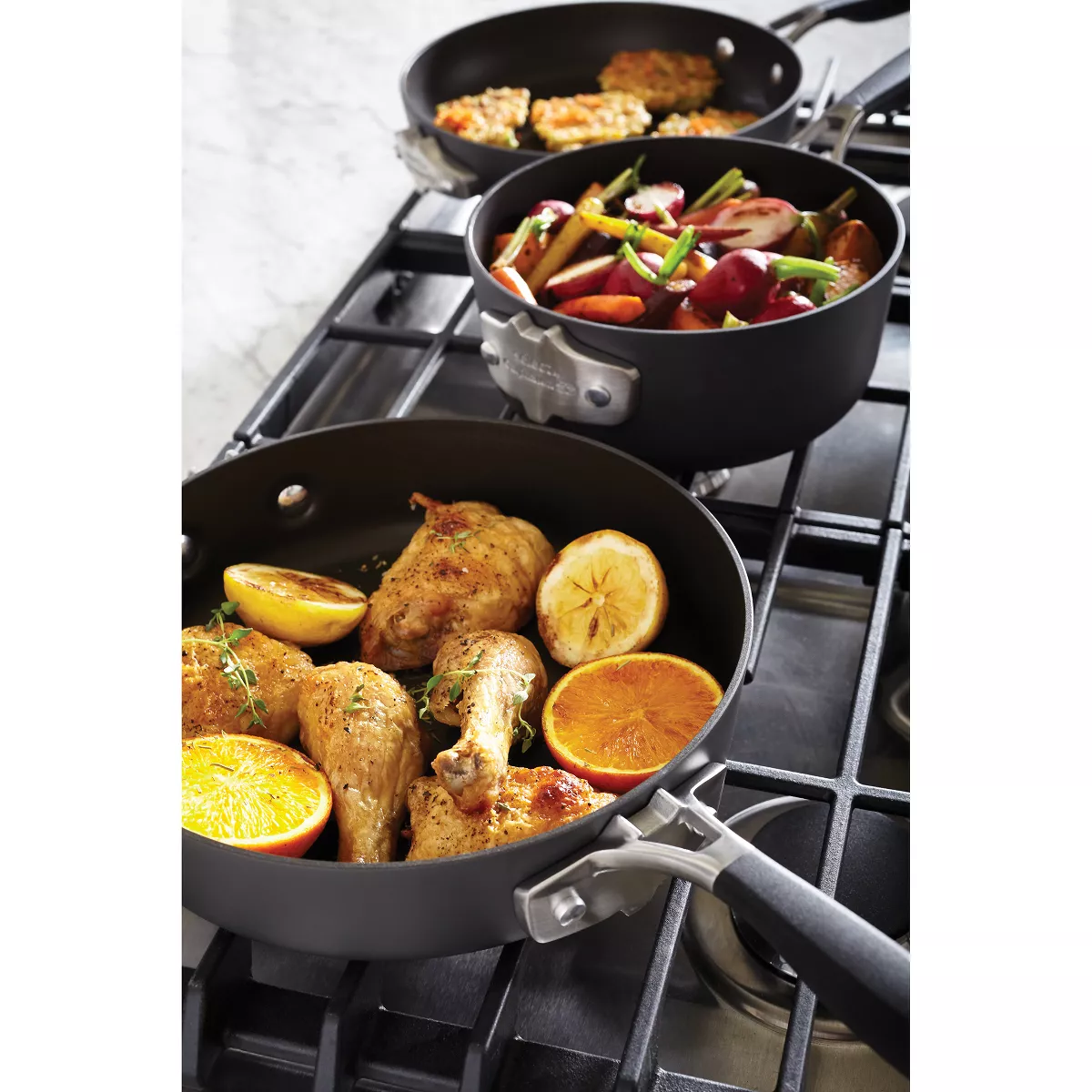 Calphalon Select 9pc Space Saving Hard-Anodized Nonstick Cookware Set