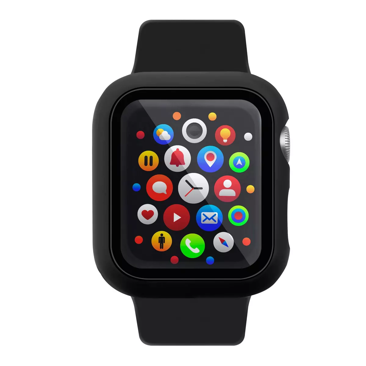 Insten Case Compatible with Apple Watch 44mm Series SE 6 5 4, Matte Hard Cover, Built in Tempered Glass Screen Protector, Full Protection, Black