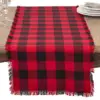 Red Plaid Table Runner - Saro Lifestyle