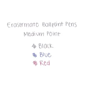 Paper Mate Eraser Mate 12pk Ballpoint Erasable Pens Medium - Red Ink