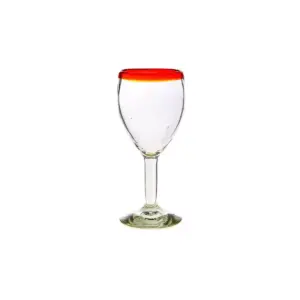 Amici Home Authentic Mexican Handmade Baja Goblet Glass, 12oz, Assorted Set of 4