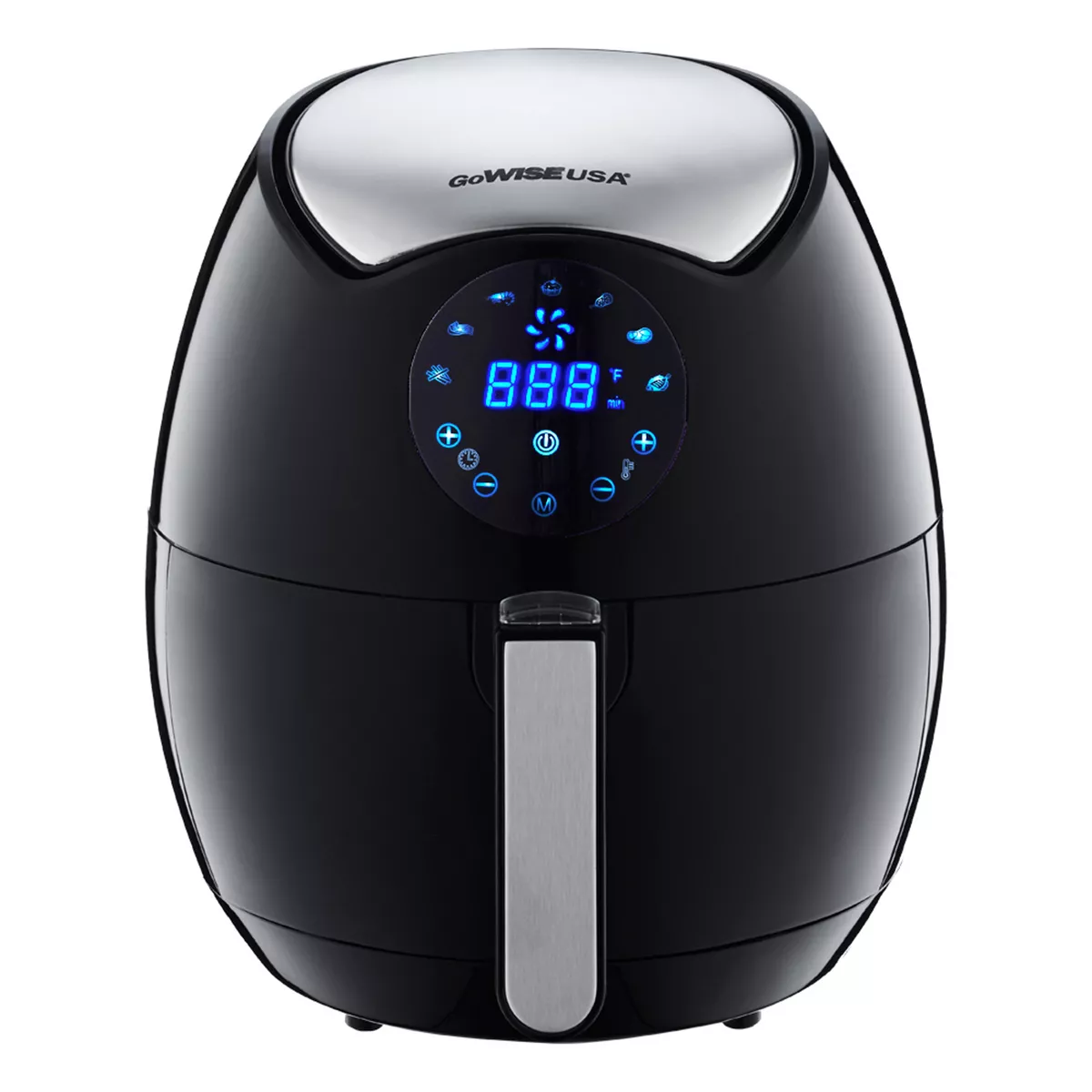 GoWISE USA GW22621 3.7-Quart 7-in-1 Programmable Air Fryer with Recipe Cook Book, Black
