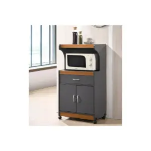 Microwave Kitchen Cart in Gray Oak - Hodedah