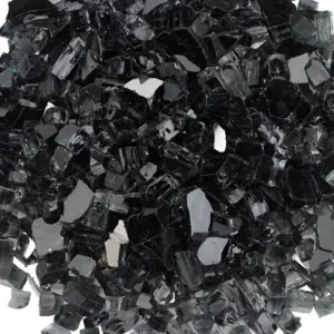 American Fireglass 10 LB Bag 1/2 Inch Reflective Fireplace & Firepit Fire Glass, Black