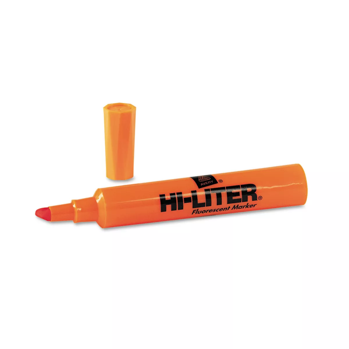 Avery HI-LITER Desk-Style Highlighter Chisel Tip Fluorescent Orange Ink Dozen 24050