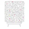 Andi Bird Line Wise Shower Curtain Black - Deny Designs