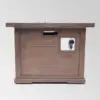Ellington Outdoor Wood Patterned Square Gas Fire Pit - Brown - Christopher Knight Home