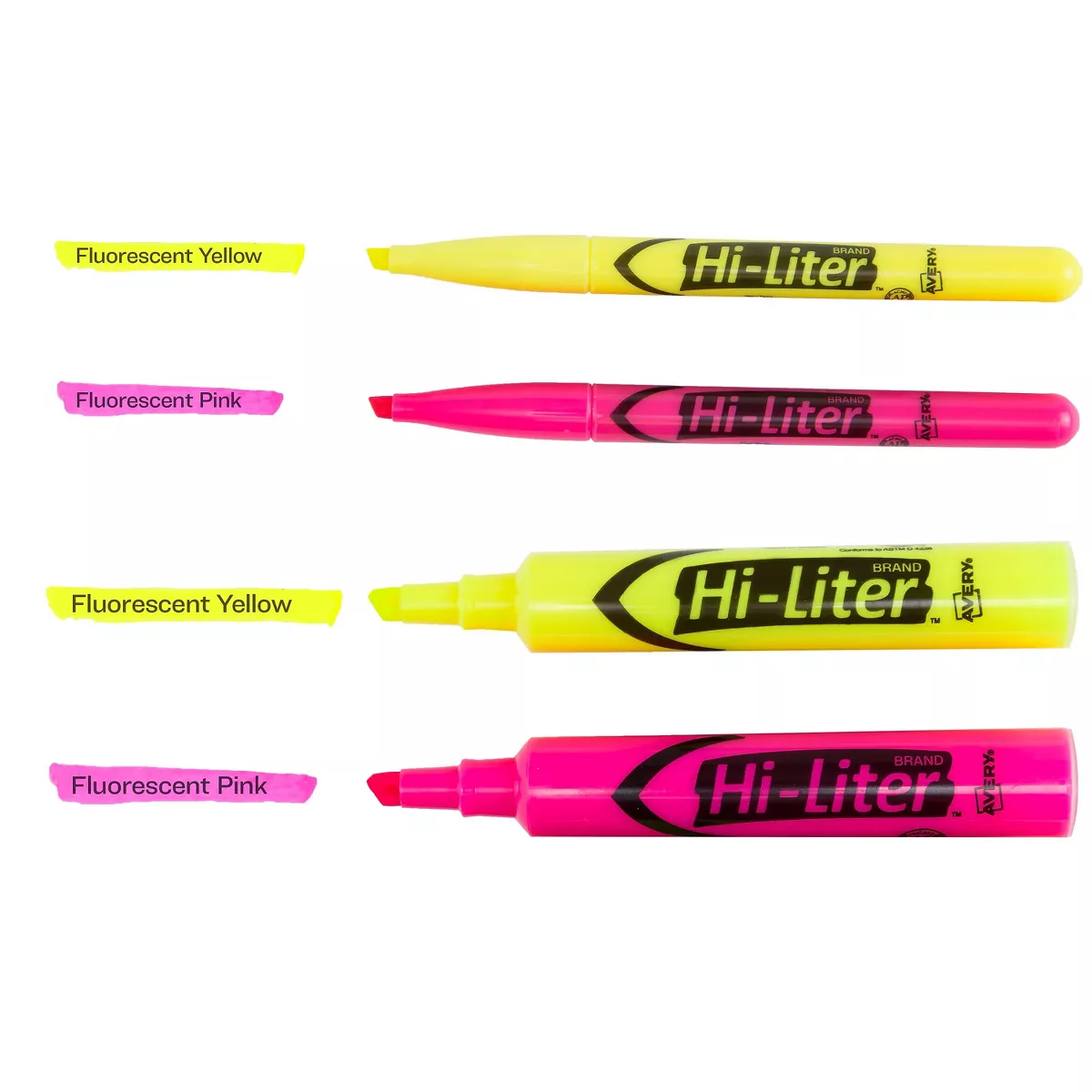 Avery HI-LITER Desk/Pen-Style Combo Highlighter Chisel/Bullet Assorted Colors 24/PK 29862