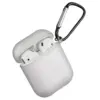 Insten Translucent Matte Case for Airpods 1 & 2, Ultra-Thin Soft TPU Skin Cover Charging Case with Keychain, White