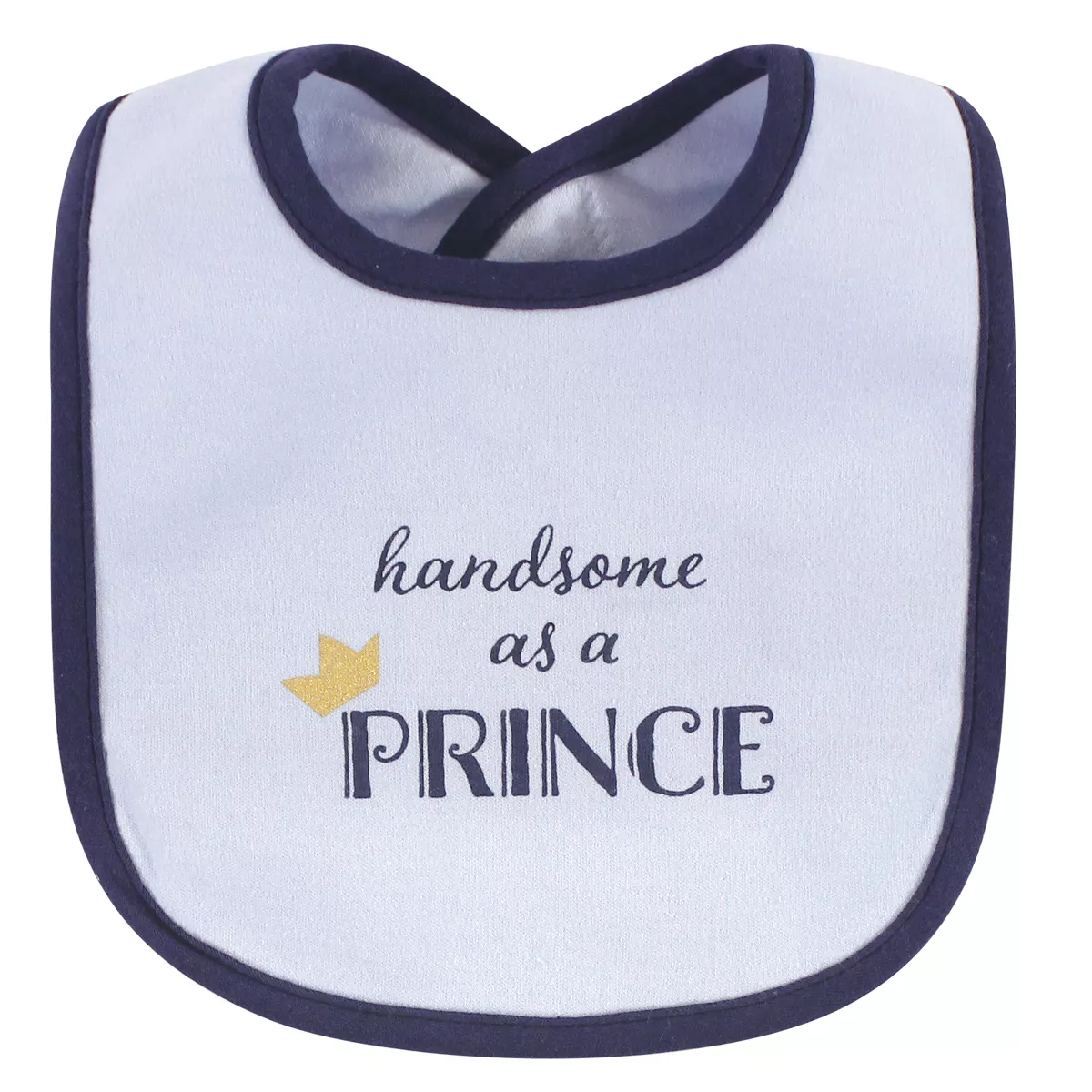 Hudson Baby Infant Boy Cotton Bib and Sock Set 5pk, Handsome As A Prince, One Size