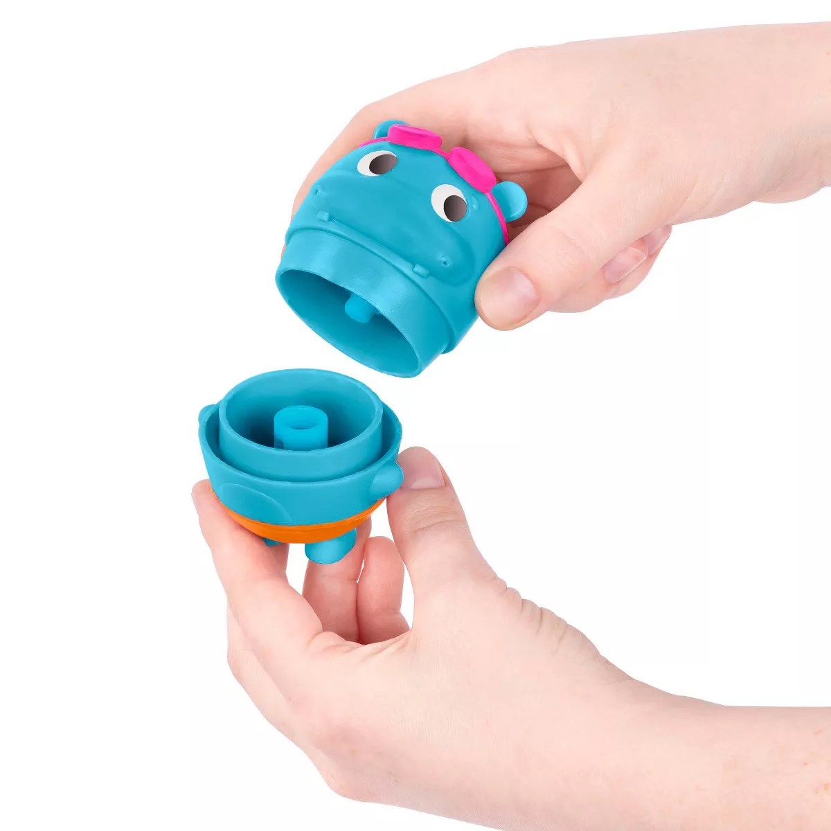 Land of B. Pull-Back Bath Boat & Toy Hippo - Pull & Go Rider