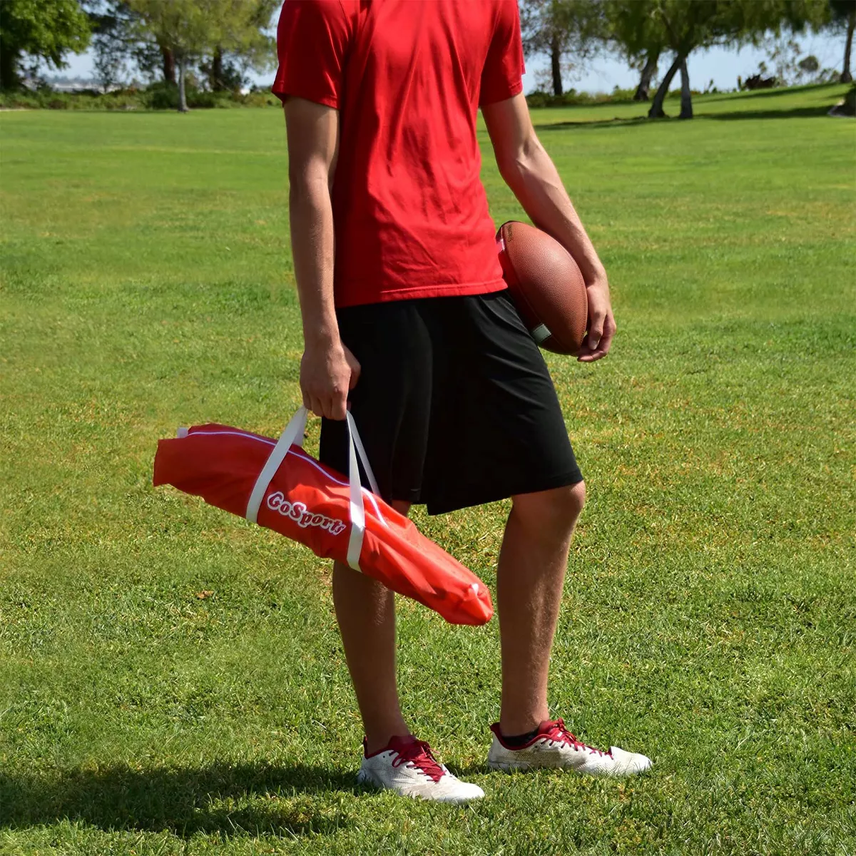 GoSports Xtraman 76 Inch Quarterback Football Accuracy and Footwork Training Dummy Defender Mannequin with Portable Carrying Case