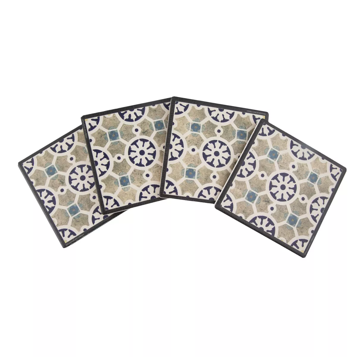 4pk Cork World Indigo Tile Coaster Set - Thirstystone