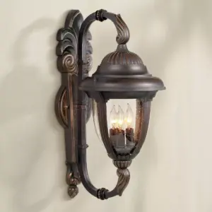John Timberland Traditional Outdoor Wall Light Fixture Bronze Double Arm 21 1/2