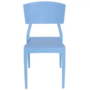 Sunnydaze Plastic All-Weather Commercial-Grade Elmott Indoor/Outdoor Patio Dining Arm Chair, Light Blue
