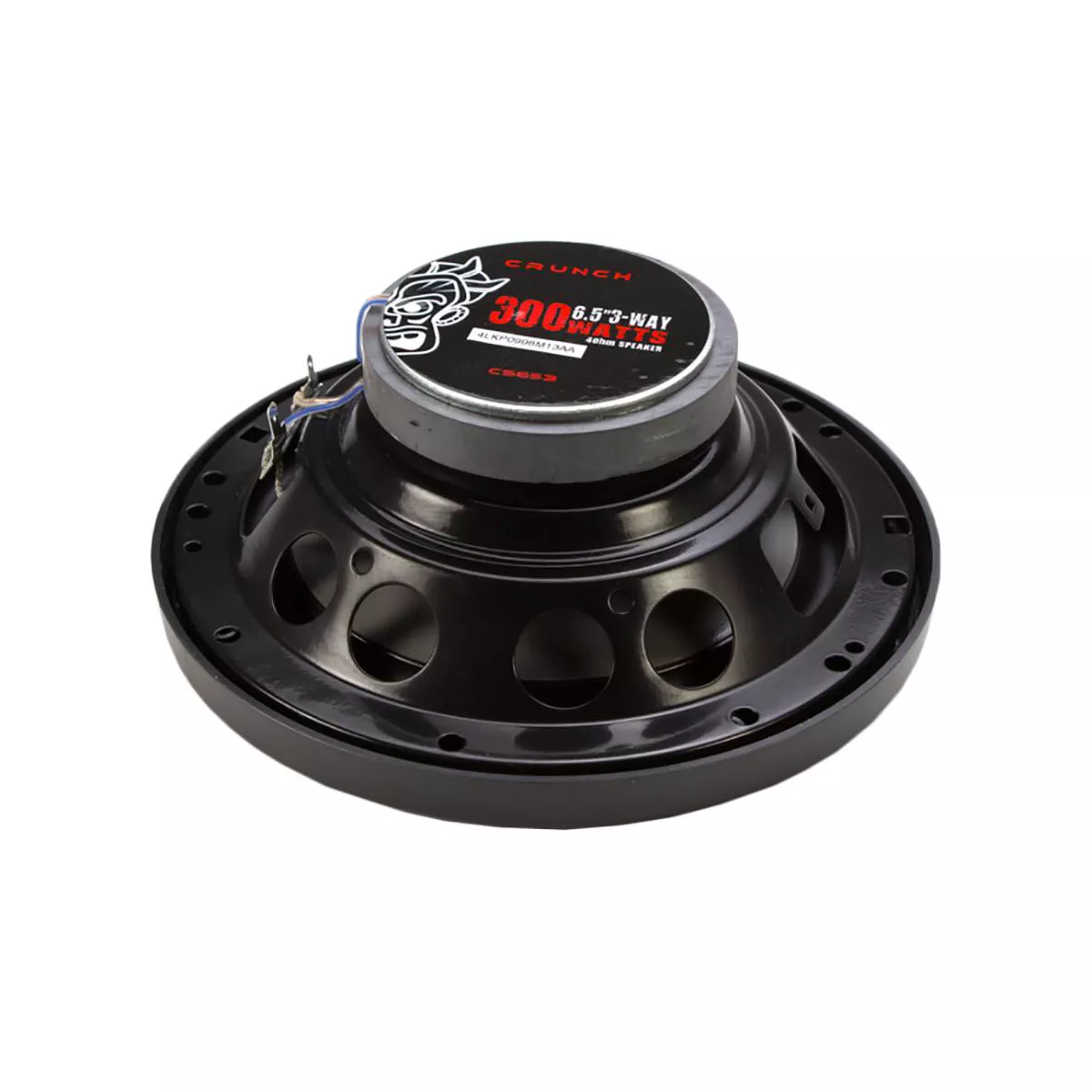 Crunch 300 Watts 6.5-Inch 3-Way 4 Ohms Steel Basket CS Speakers, Black | CS-653