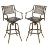 Sebastian Set of 2 Cast Aluminum Patio Barstool - Copper - Christopher Knight Home