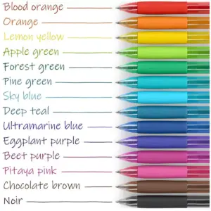 Arteza Retractable Gel Ink Colored Pens Set, Bright Colors - Doodle, Draw, Journal - 14 Pack (ARTZ-9726)