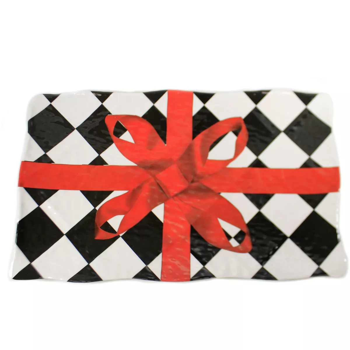 Tabletop 11.25" Rectangular Harlequin Platter Christmas Dinner K & K Interiors - Serving Platters