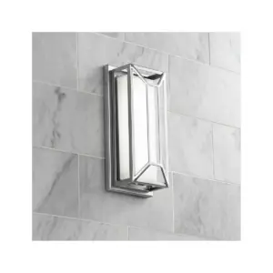 Possini Euro Design Modern Outdoor Wall Light Fixture LED Matte Nickel Geometric 12