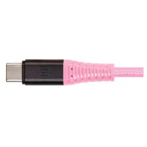 Monoprice Durable USB 2.0 Type-C Charge and Sync Kevlar Reinforced Nylon-Braid Cable - 3 Feet - Pink, 5A/100W, Aluminum Connectors - AtlasFlex Series
