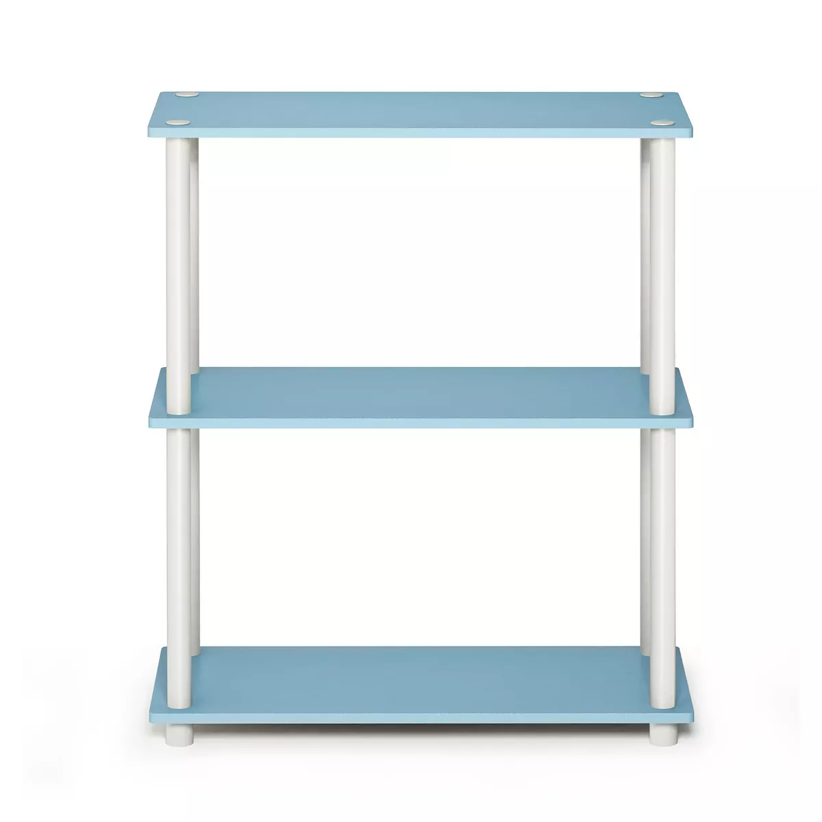 Furinno Turn-N-Tube 3 Tier Storage Display Multipurpose Rack Shelf Closet Organizer for Home Living Rooms and Bedrooms, Light Blue/White