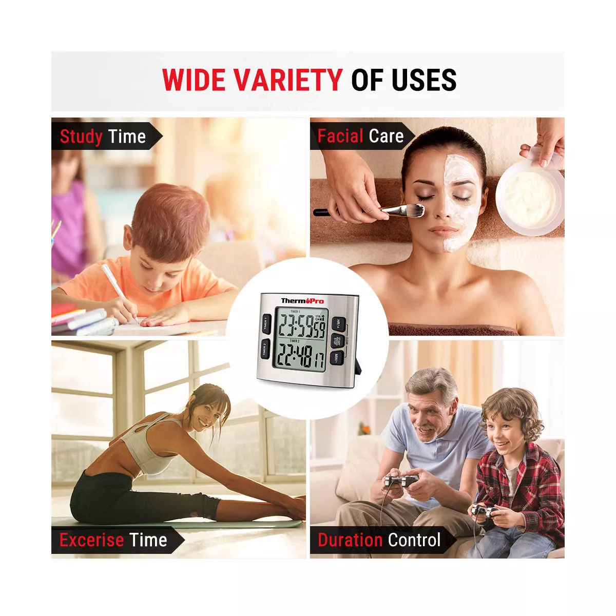 ThermoPro TM02 Dual Digital Kitchen Timer