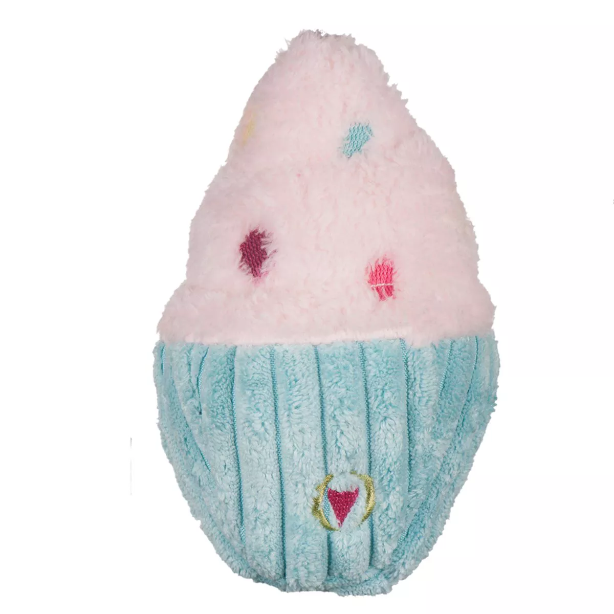 HuggleHounds HuggleHappy Birthday Plush Cupcakes Durable Toys for Dogs, 3 Count