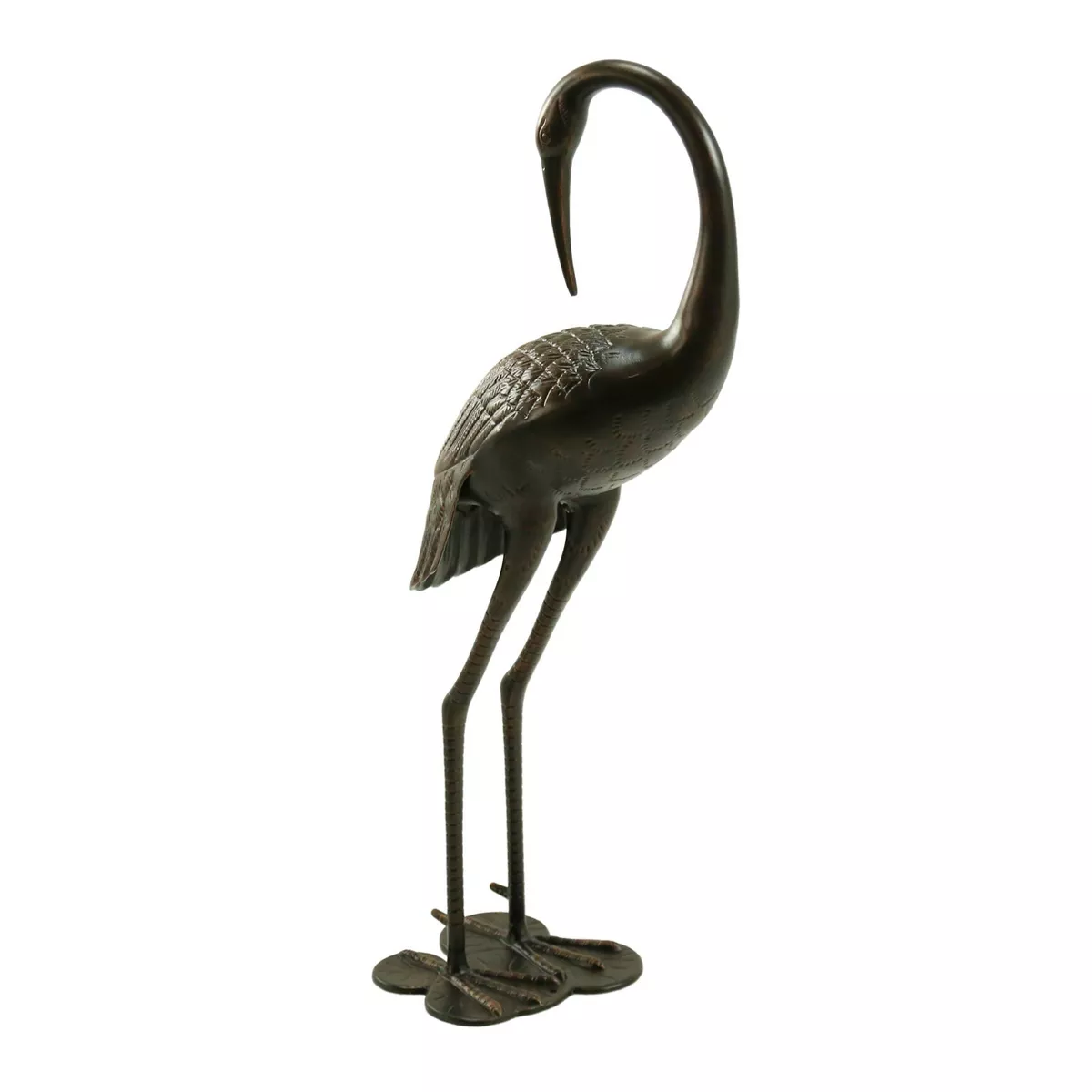 38.5" Scarlet Cast Aluminum Crane Statue - Christopher Knight Home