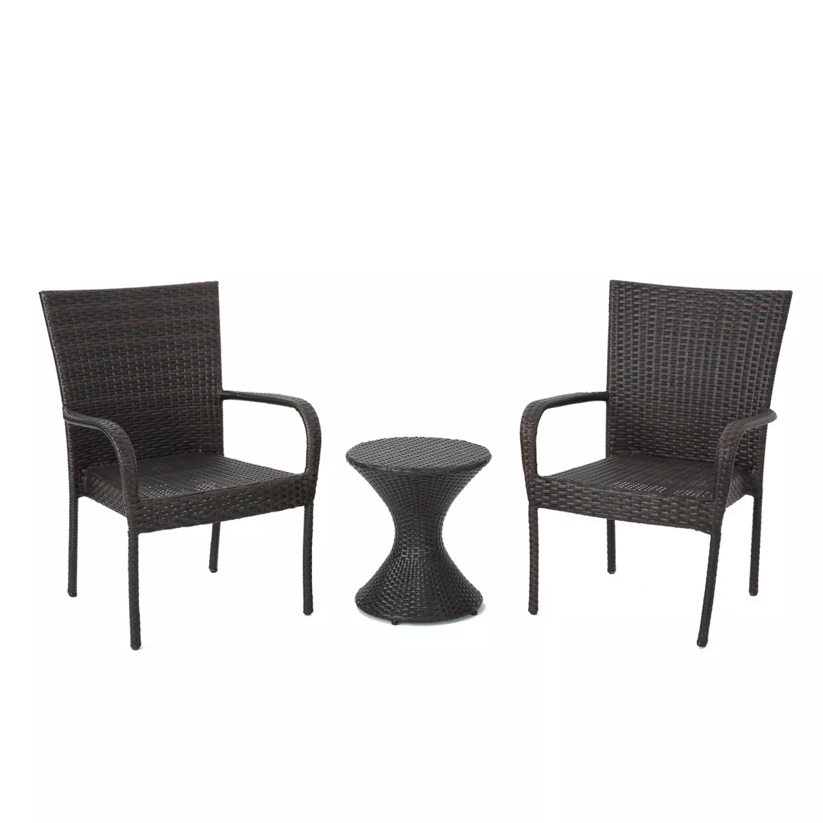 Newport 3pc Wicker Chat Set - Multibrown - Christopher Knight Home