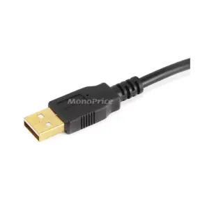 Monoprice USB 2.0 Cable - 15 Feet - Black | USB Type-A Male to USB Type-A Male, 28/24AWG, Gold Plated for Data Transfer Hard Drive Enclosures,