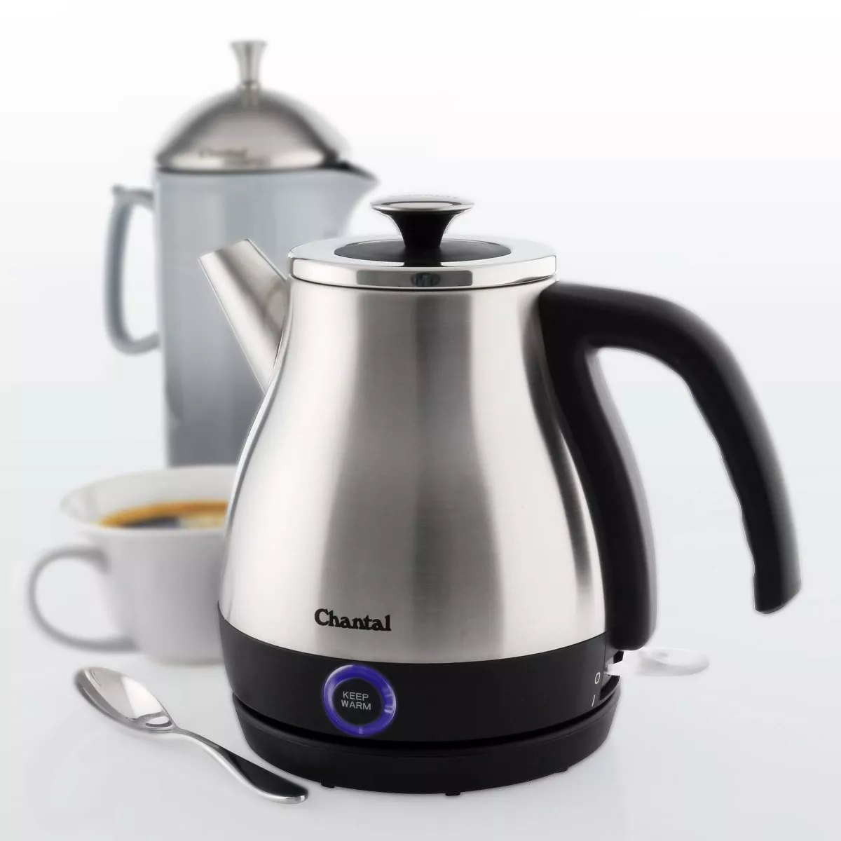 Chantal 28oz Keep Warm Electric Kettle - Brushed Stainless Steel