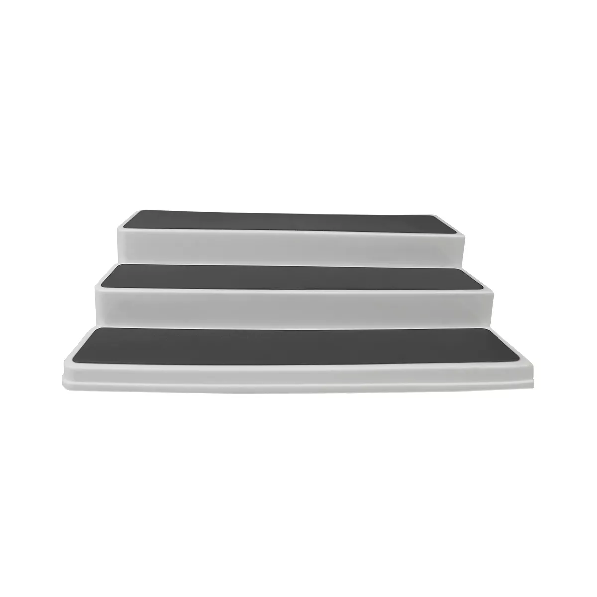 Home Basics 3 Tier Rubber Lined Plastic Adjustable Seasoning Rack, White