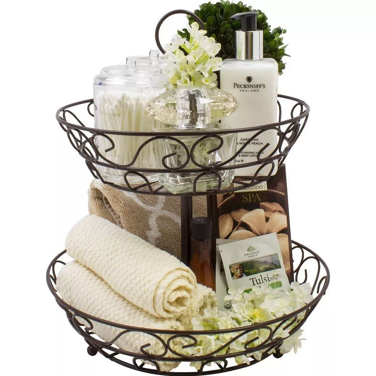 Sorbus 2 Tier Countertop Fruit Basket Holder & Decorative Bowl Stand Bronze