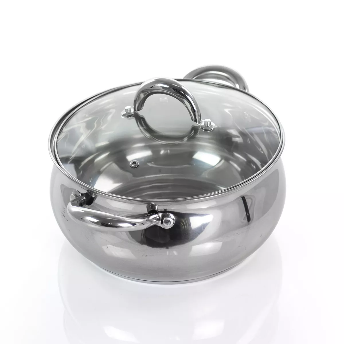 Gibson Home Ancona 12 Piece Stainless Steel Belly Shaped Cookware Set with Kitchen Tools