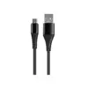 Monoprice USB 2.0 Micro B to Type A Charge & Sync Cable - 6 Feet - Black | Nylon-Braid, Durable, Kevlar-Reinforced - AtlasFlex Series