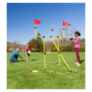 HearthSong Football and Disc Target Kick 'n Toss Set for Kids' Outdoor Active Play