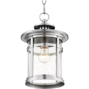 Franklin Iron Works Industrial Outdoor Lighting Hanging Lantern Chrome 13 1/2