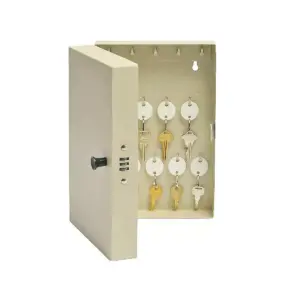 SteelMaster Hook-Style Key Cabinet 28-Key Steel Putty 7-3/4