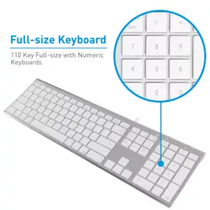 Macally Ultra Slim USB-C Wired Full Size With Numeric Keypad