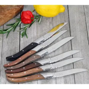 French Home Laguiole 6pk Stainless Steel Connoisseur Steak Knives