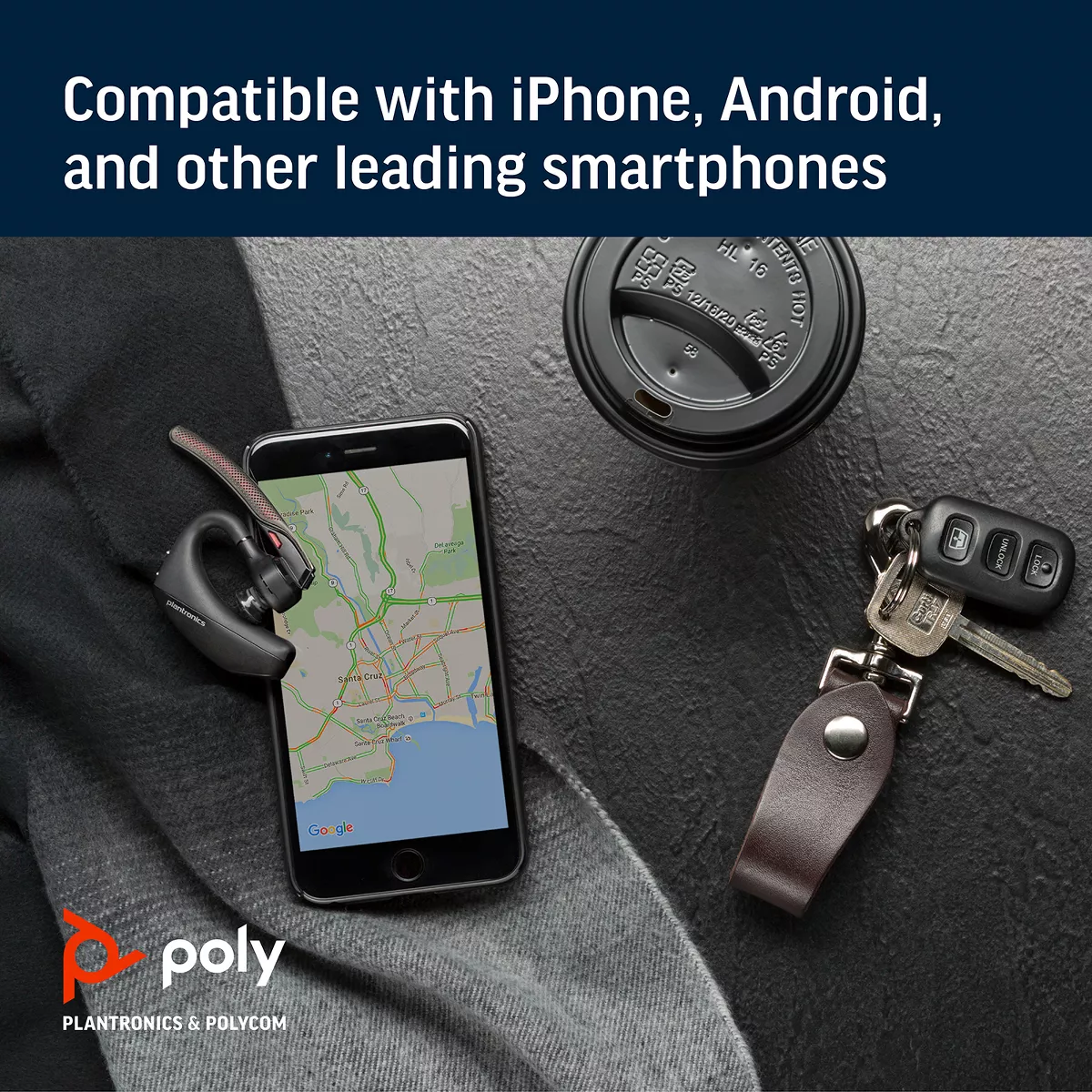 Plantronics Voyager 5200 - Noise Cancelling Bluetooth Headset Earpiece - Cell / Mobile Phone Headset - Plantronics a Poly Company