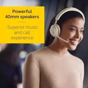Jabra Evolve2 65 USB-C UC Mono with Charging Stand - Beige Wireless Headset / Music Headphones