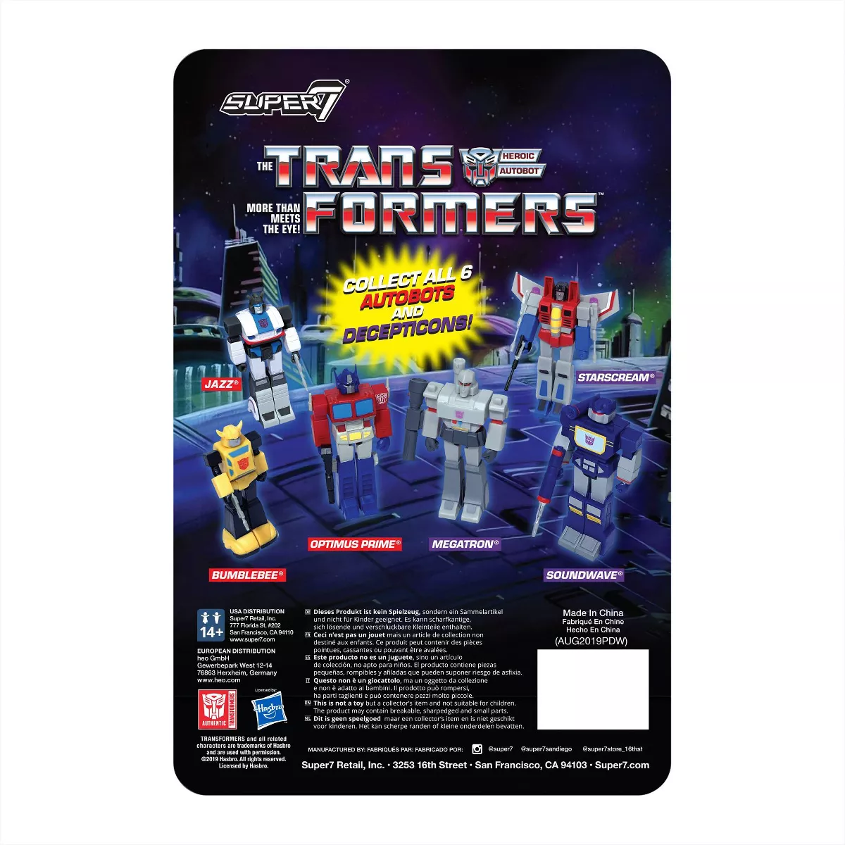 Super7 Transformers ReAction Figure - Jazz