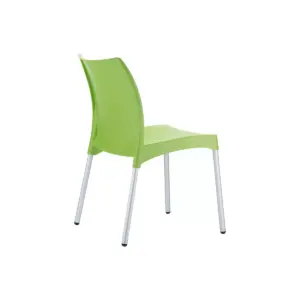 Vita Resin Outdoor Patio Dining Chair in Apple Green - Set of 2 - Compamia