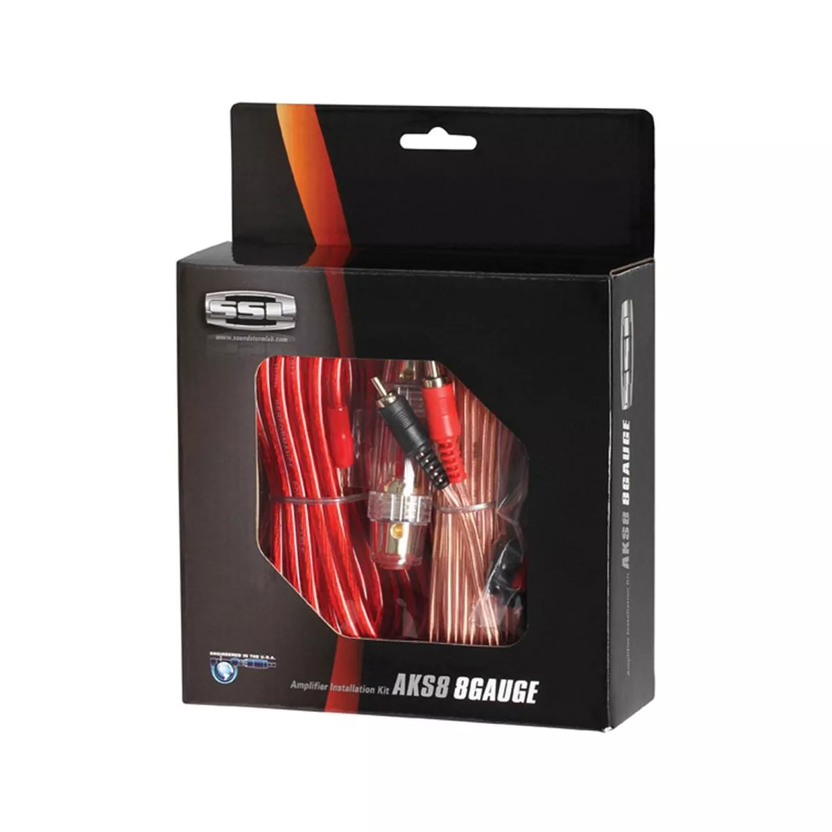 Soundstorm AKS8 8 Gauge Car Audio Amplifier Amp Complete Kit Wiring Installation with Install Wire Cables and RCA Interconnect