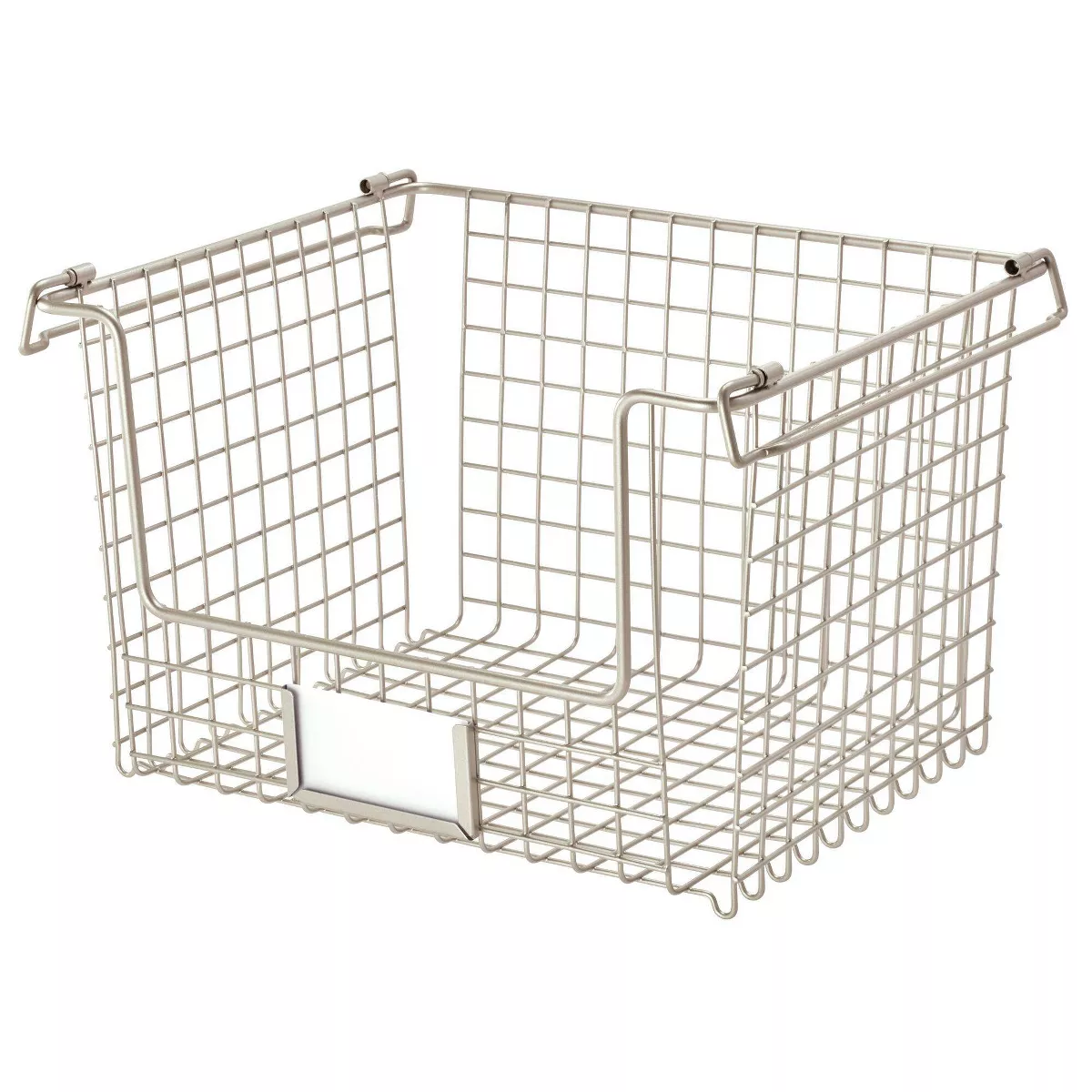 iDESIGN 12"x10"x7.75" Classico Stackable Basket Silver